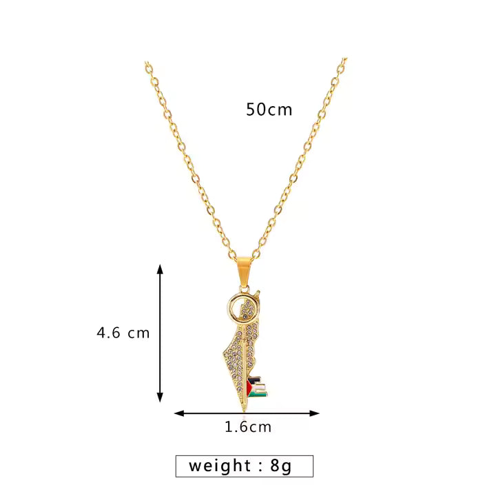 18K Gold Plated Watermelon Rhinestone Necklace