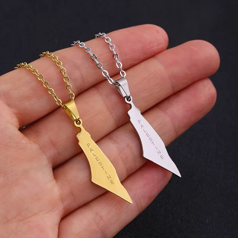 Map of Palestine Necklace