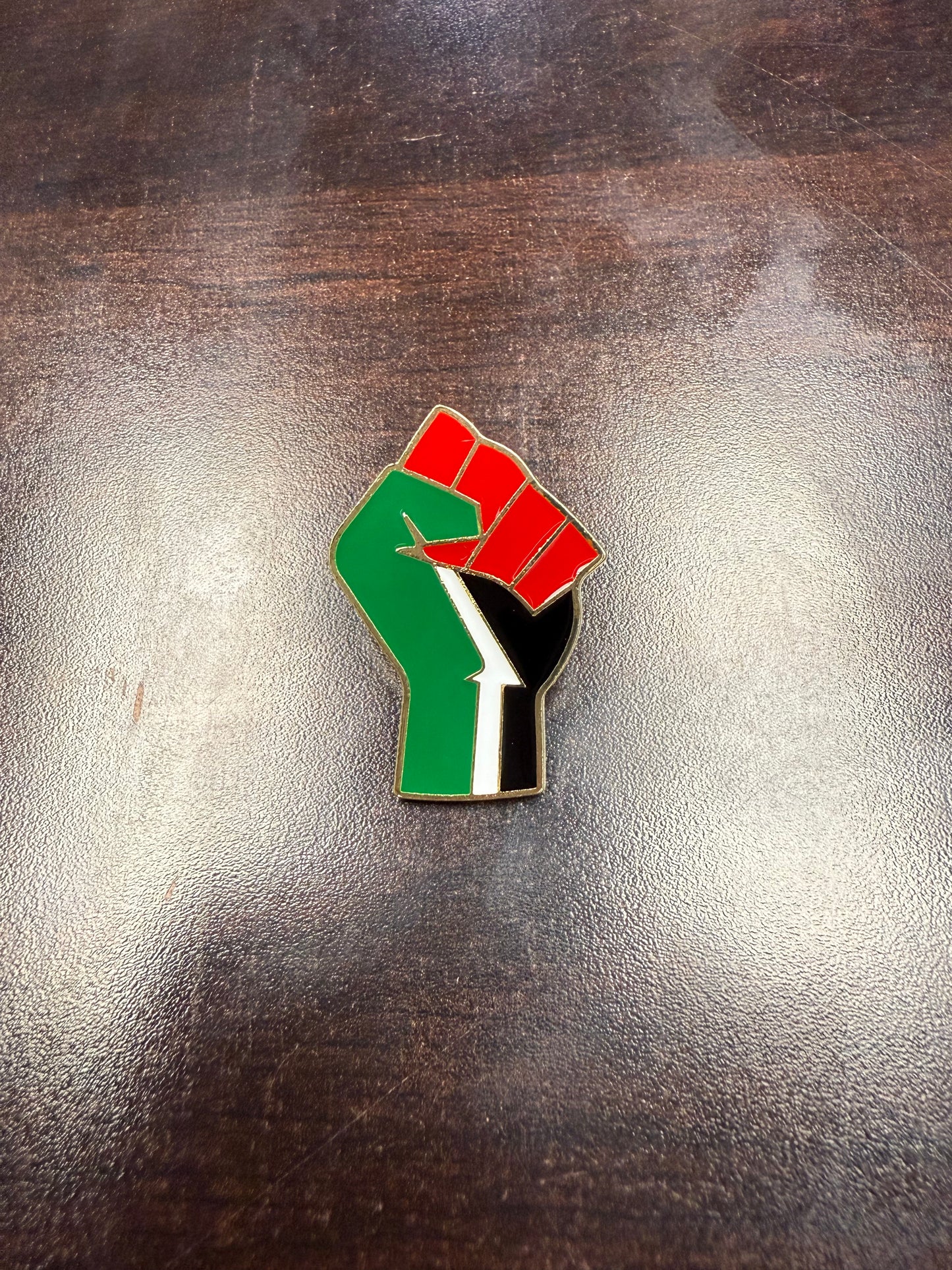 Palestine Pins Flag and Fist Design