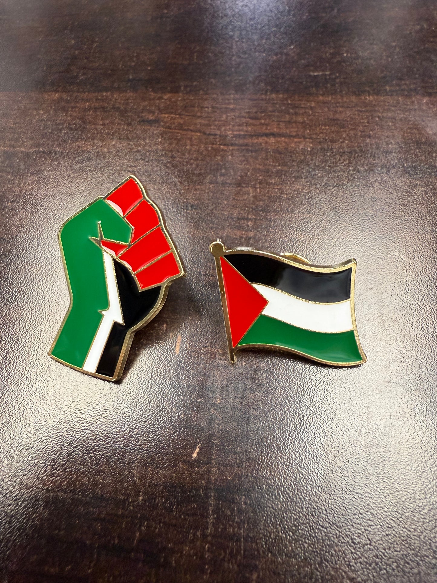 Palestine Pins Flag and Fist Design