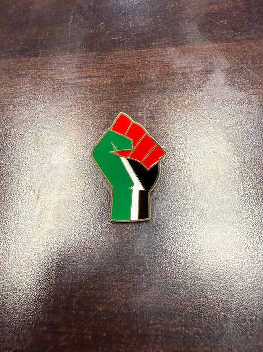 Palestine Pins Flag and Fist Design
